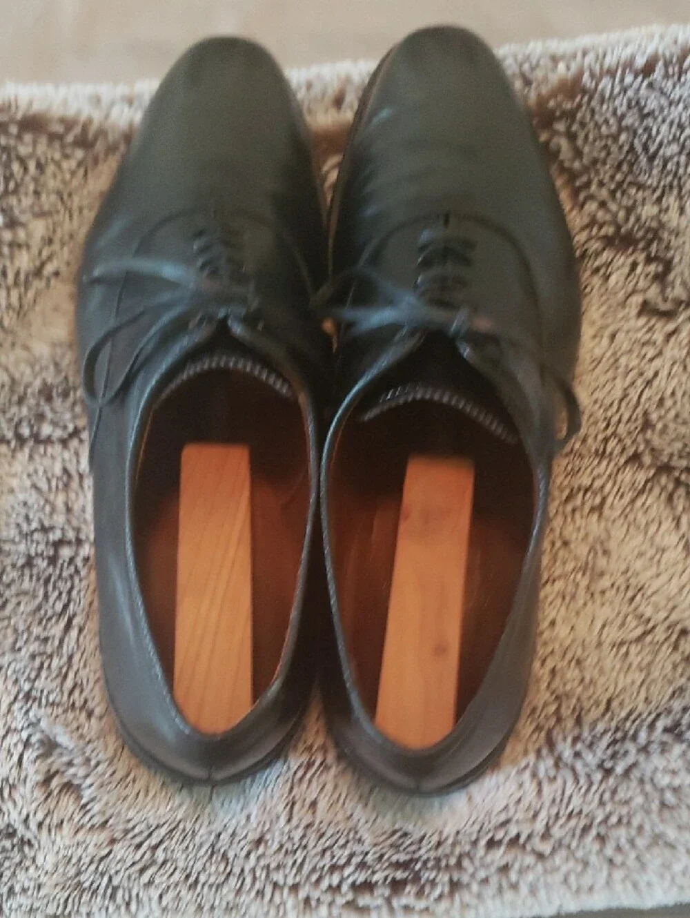 Allen Edmonds Black Leather Plain-Toe Oxford Dress Shoes